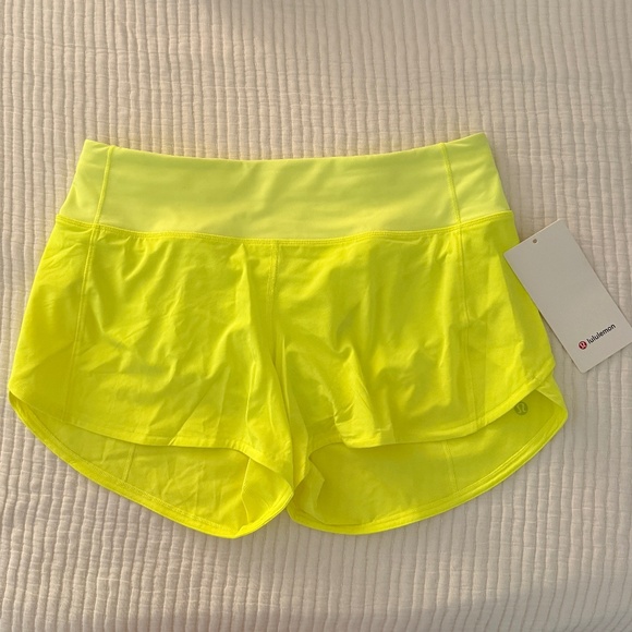 Lululemon MR Speed Up Short 4" Lined in Highlight Yellow (Size 8) - Picture 2 of 5